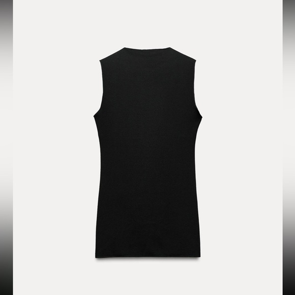 Zara Black Sleeveless Button-Up stretch vest 5584/657/800 - Picture 3 of 5